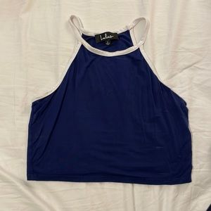 Lulu’s navy blue crop top